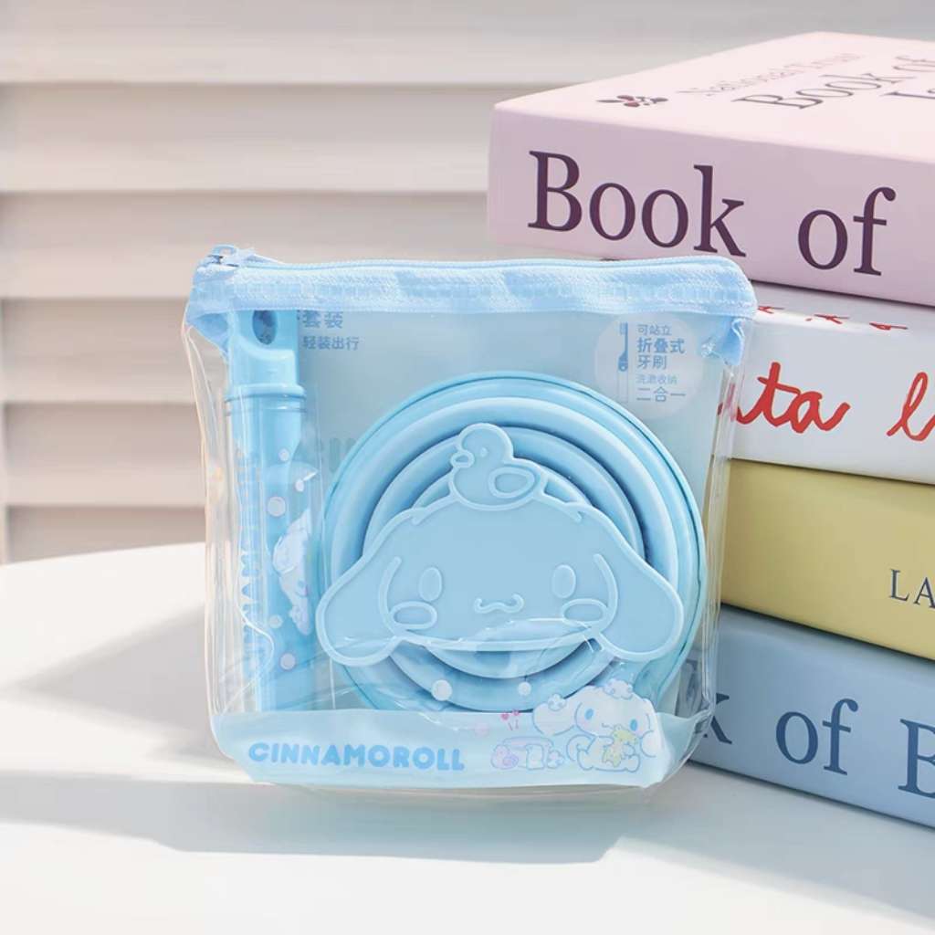 Sanrio Cute Portable Folding Cup Tooth Brush Set