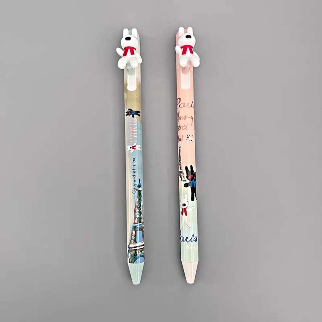 Gaspard et Lisa Kawaii Dog Figure Ballpoint Pens Paris