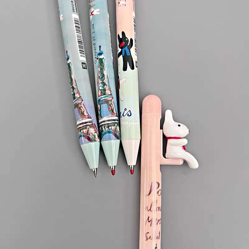 Gaspard et Lisa Kawaii Dog Figure Ballpoint Pens Paris