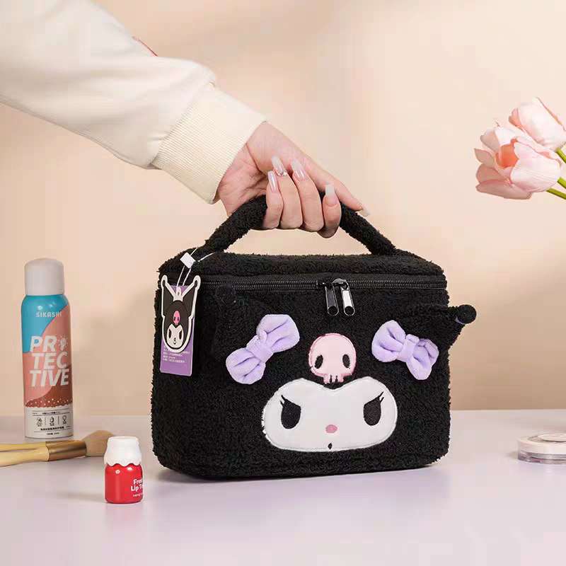 Gothic black kuromi makeup organizer case
