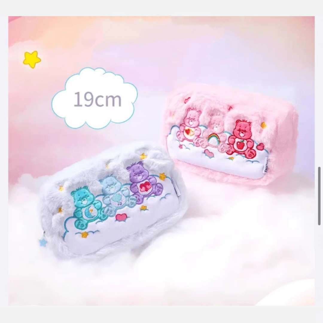kawaii care bears fluffy makeup bag