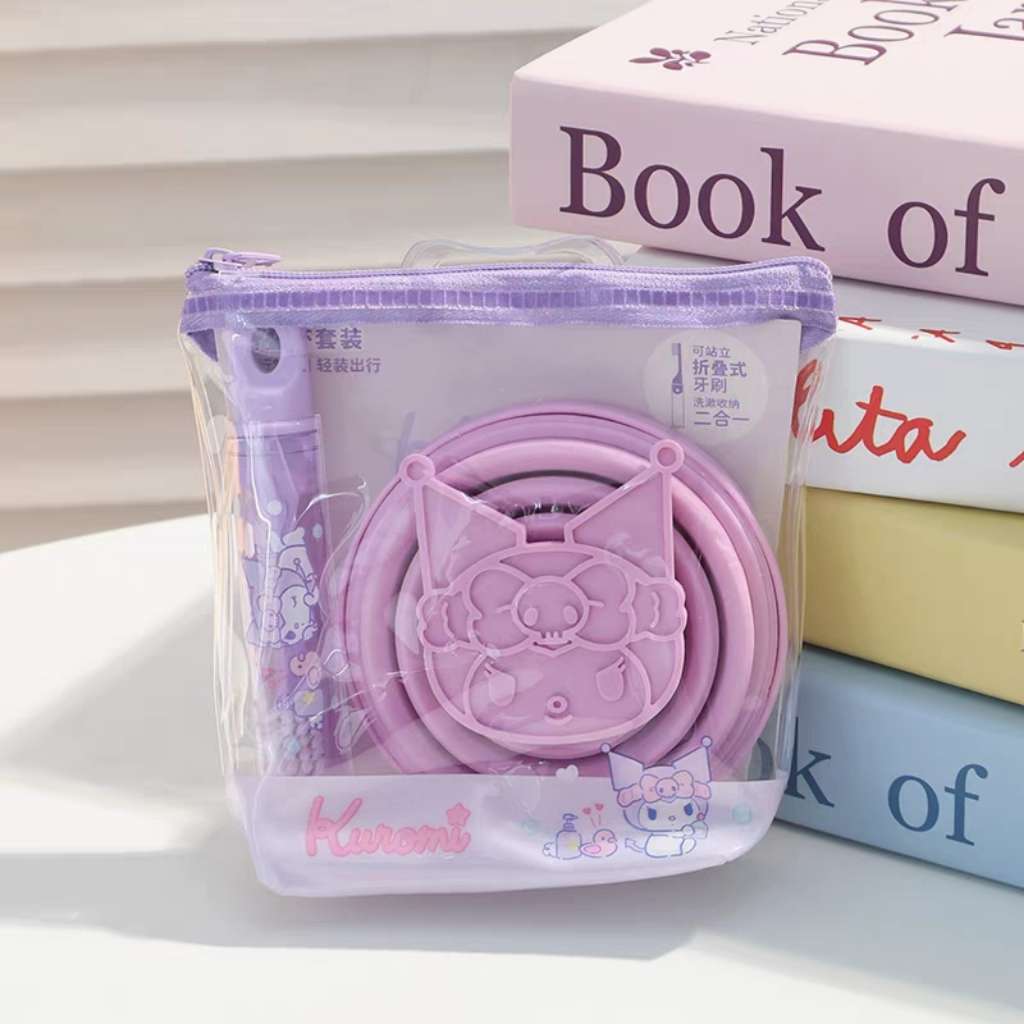 Sanrio Cute Portable Folding Cup Tooth Brush Set