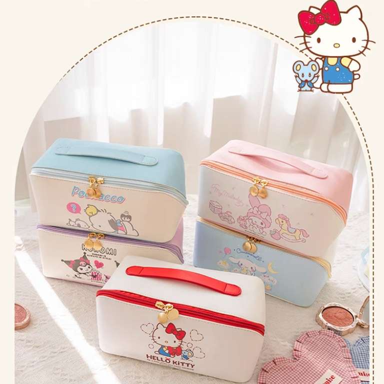 Large makeup bag handle Sanrio cute