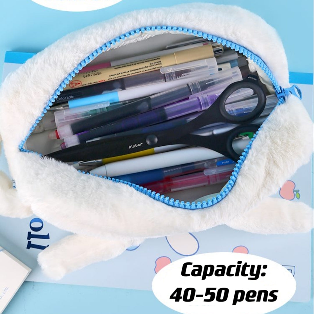 Sanrio Cinnamoroll Fluffy Pencil Bag Makeup Pouch