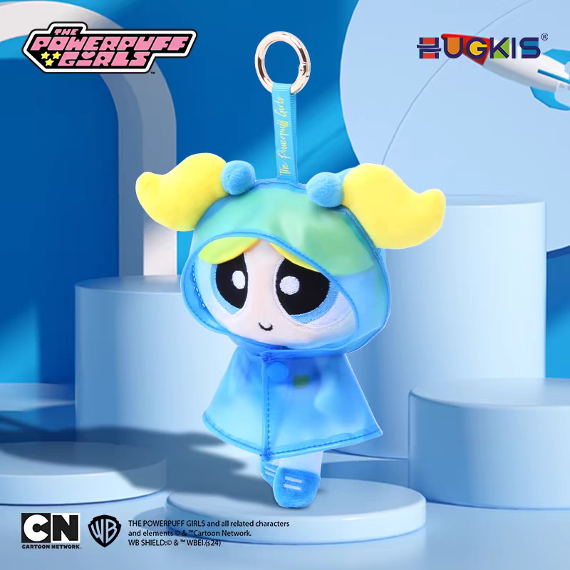 Powerpuff Girls bubbles Raincoat plush accessory fob Keychain bag