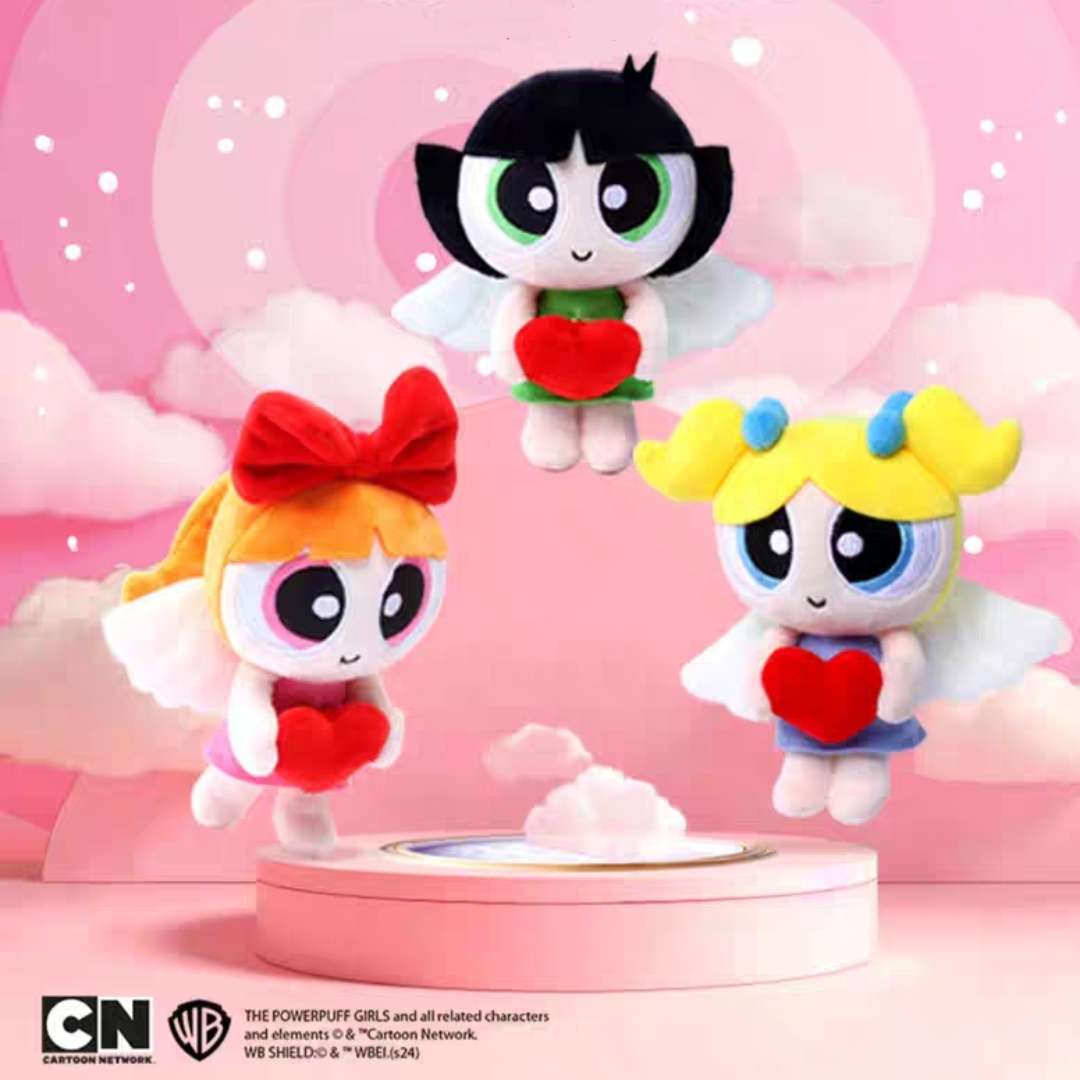 Powerpuff gjs valentines heart angel plush doll bag accessory