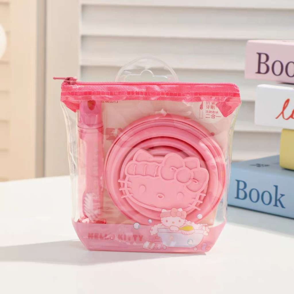 Sanrio Cute Portable Folding Cup Tooth Brush Set