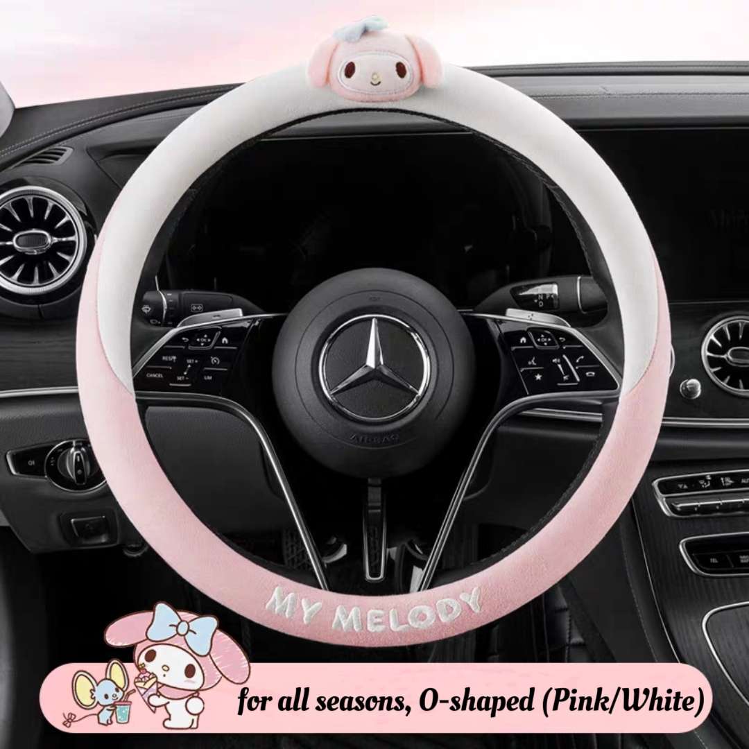 all seasons my melody o-shaped pink white steering wheel cover
