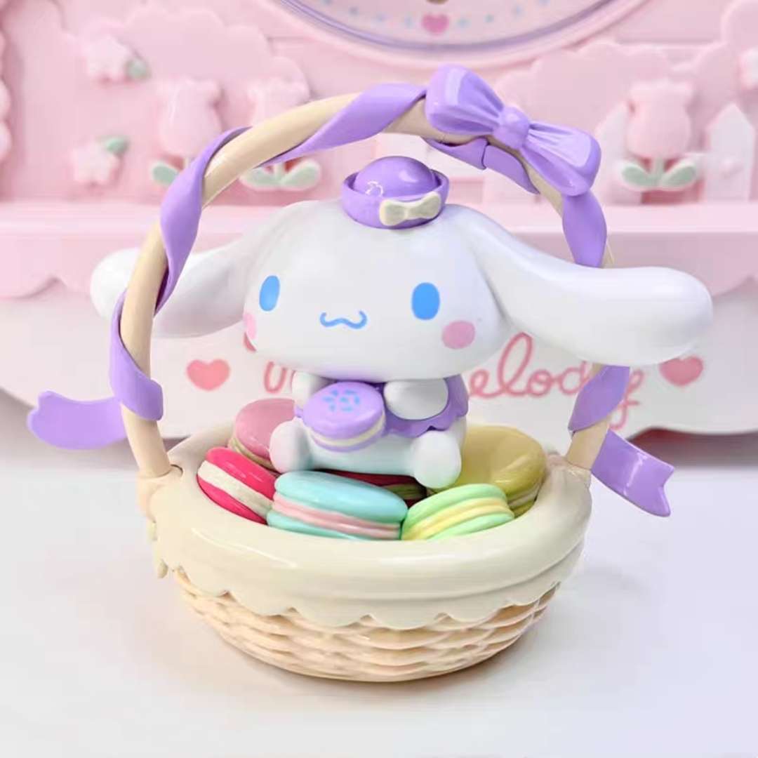 cinnamoroll easter basket macarons ribbon blind box figure
