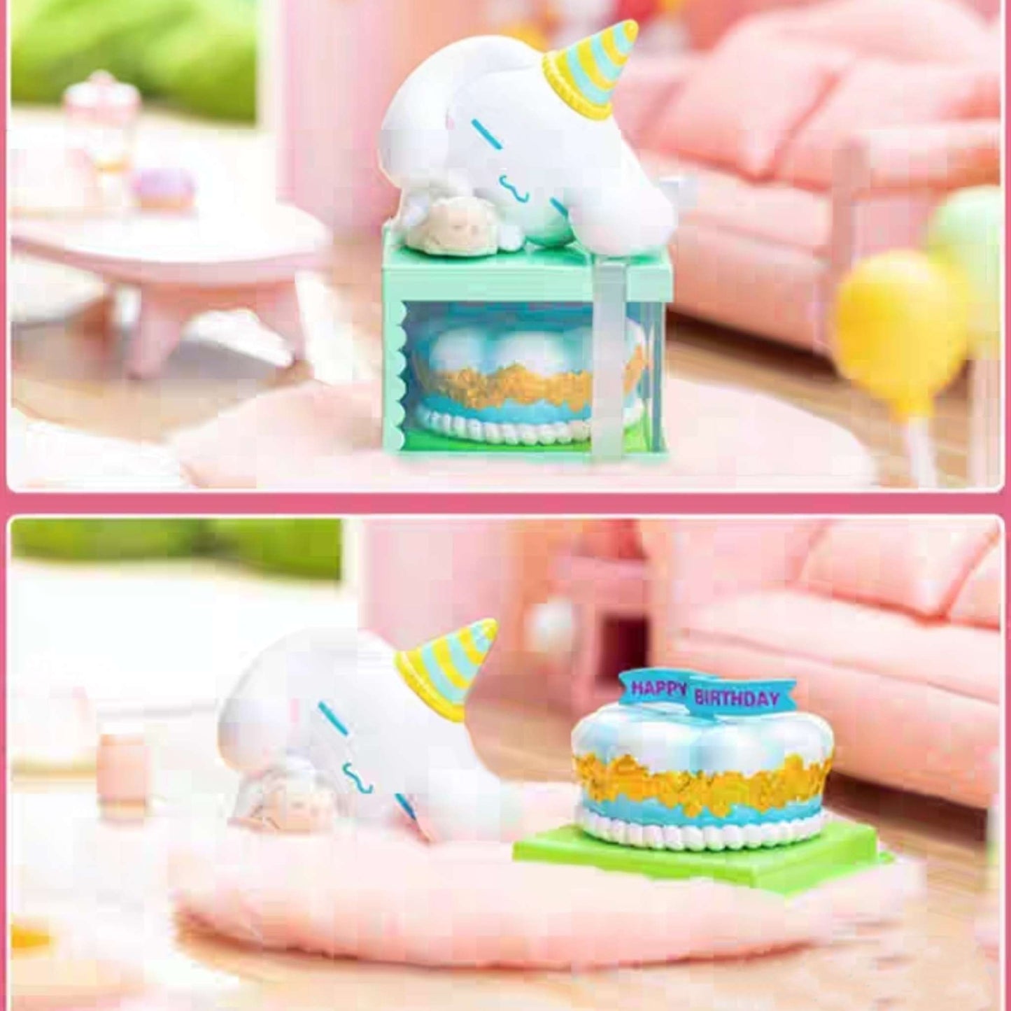 cinnamoroll hat birthday cake sleeping blind box toy figure