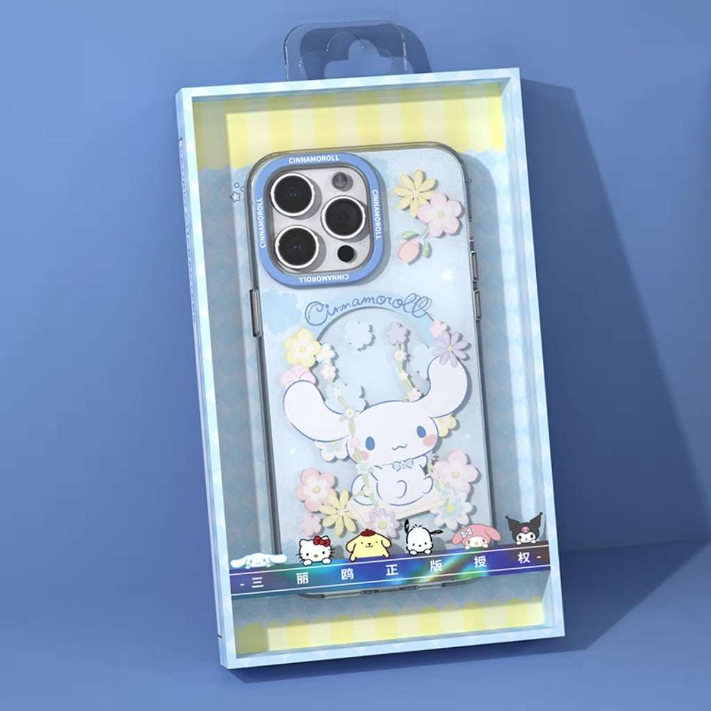 cinnamoroll romantic flower baby blue iphone 15 phone case