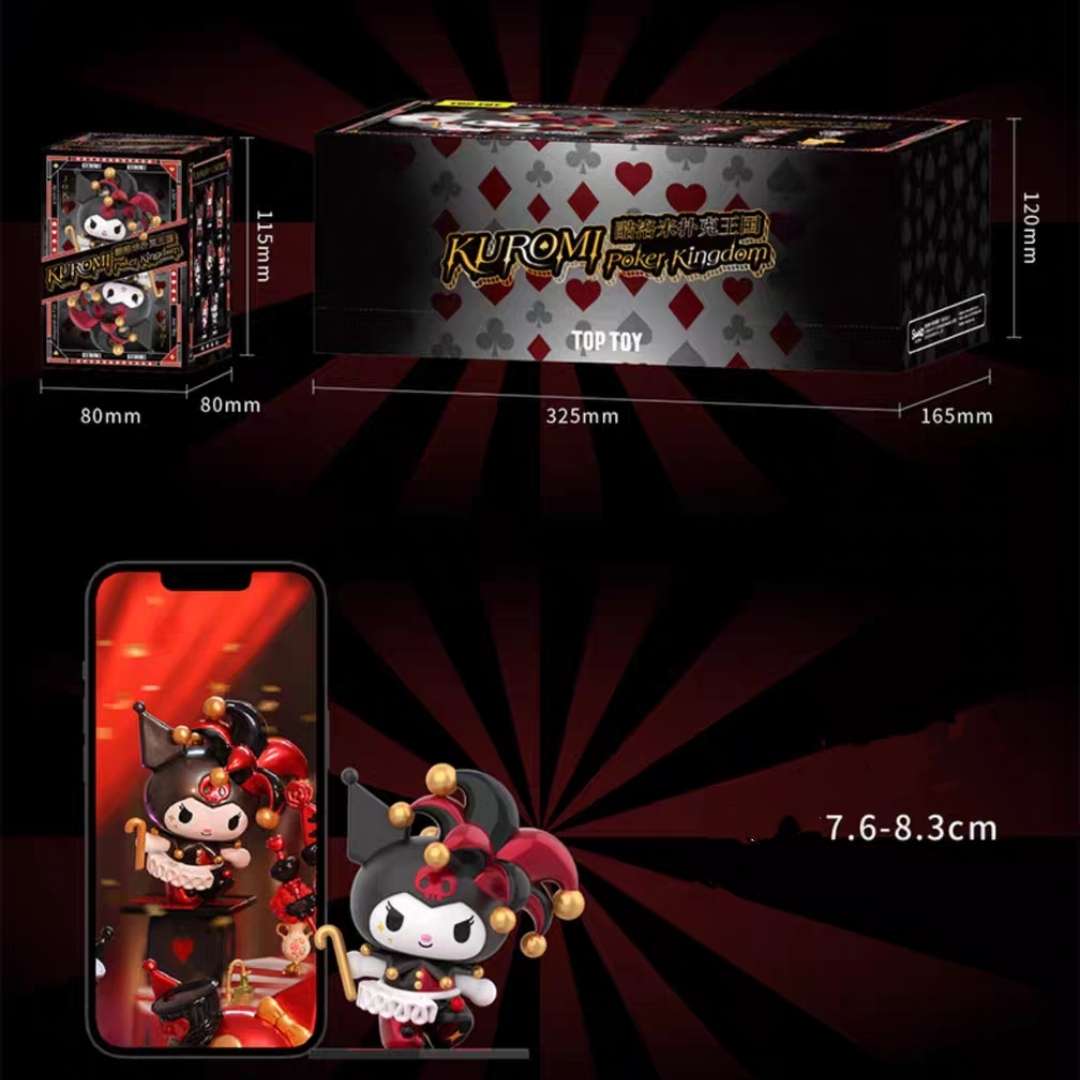 cool kuromi poker carnival style blind box figures measurements