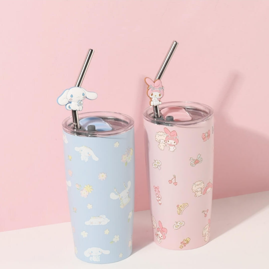 My Melody Sweet Piano & Cinnamoroll Insulated Tumbler with Lid
