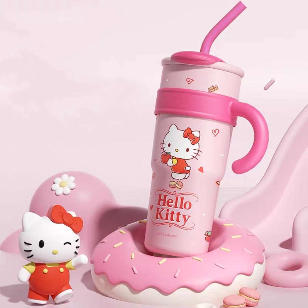 cute hello kitty tumbler on donut