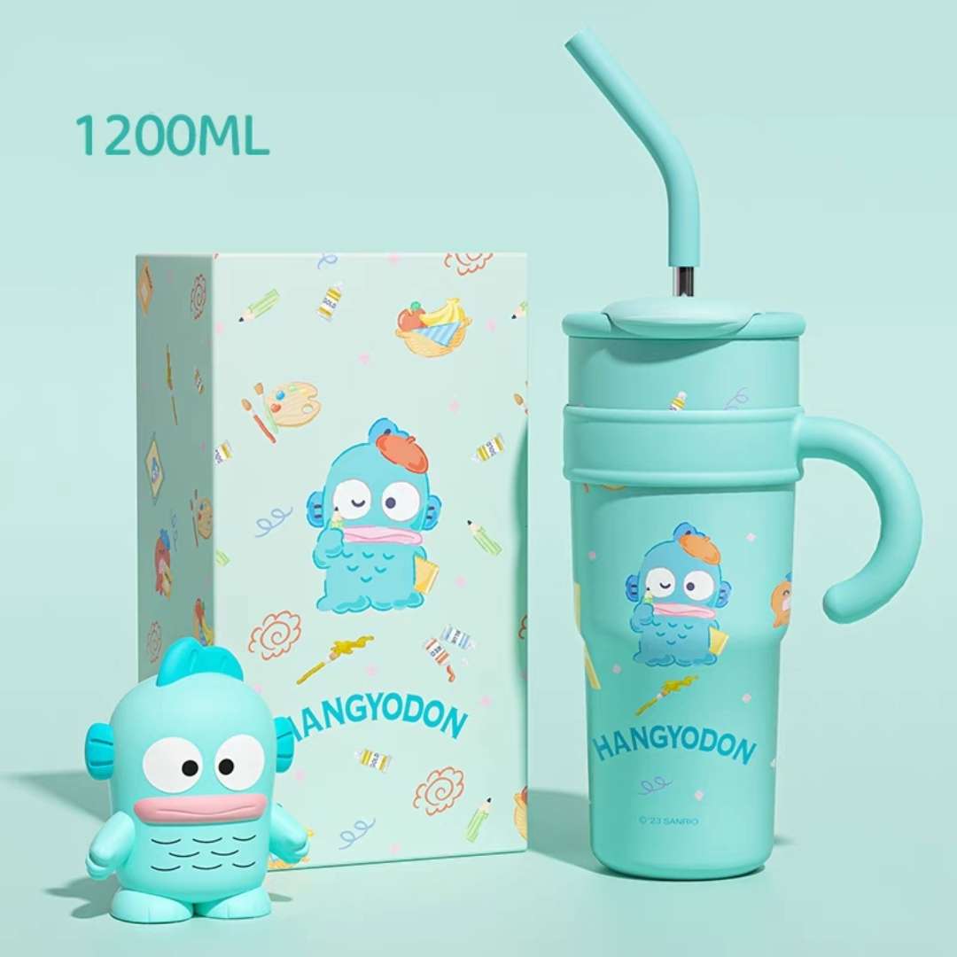 hangyodon painter large tumbler 1200ml cup straw