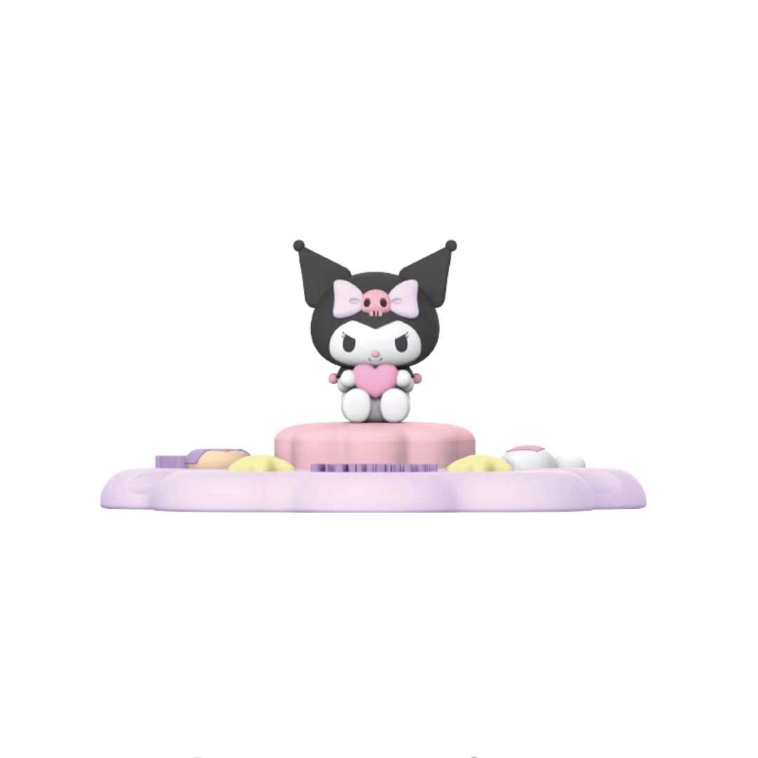 kawaii kuromi figure holding heart baku mobile phone cell holder