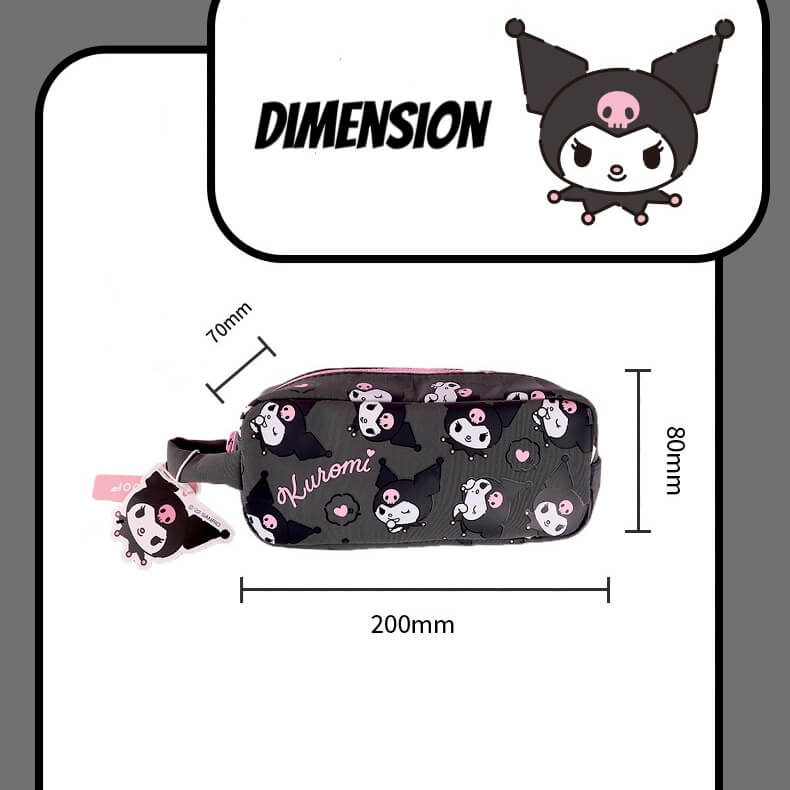 kuromi pattern makeup case dimension