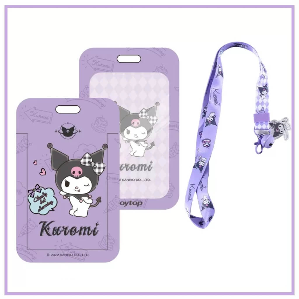 Sanrio Cute ID Badge Holder with Lanyard - Hello Kitty, Kuromi, My Melody, Cinnamoroll
