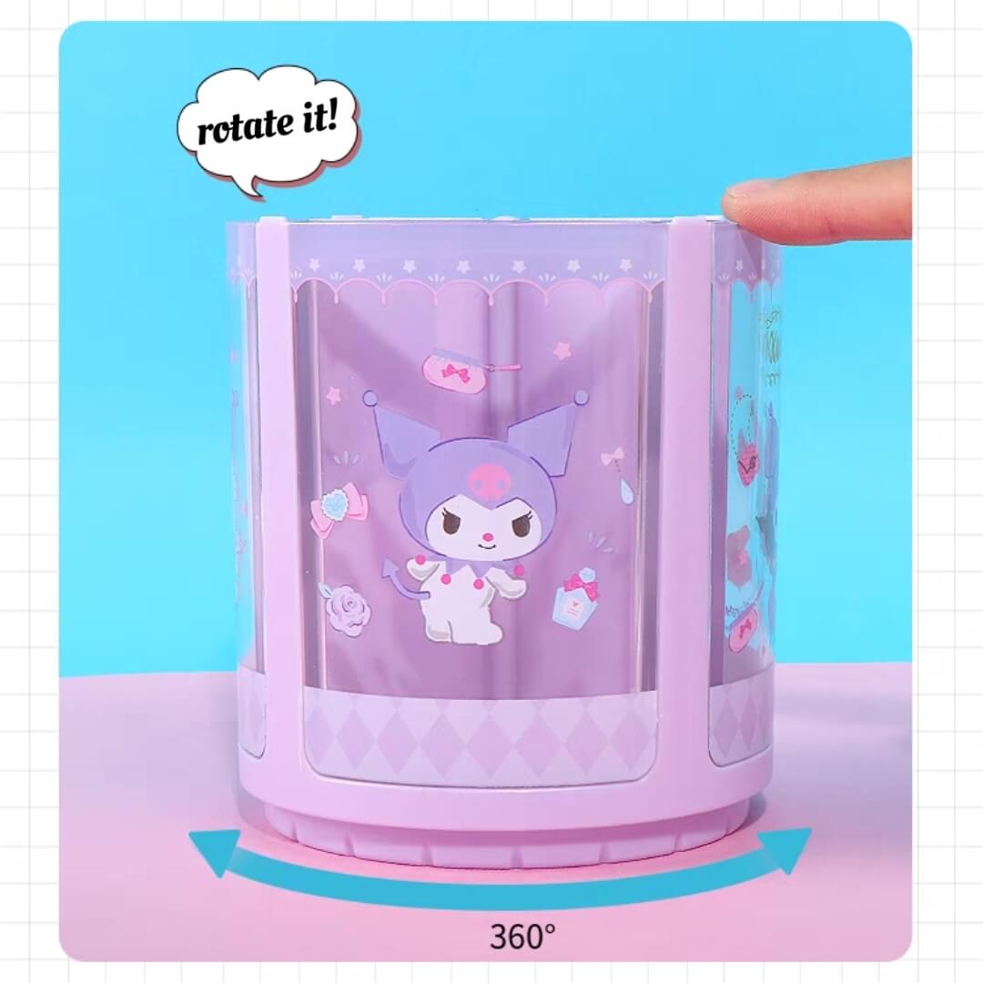 kuromi purple 360 rotation pen holder