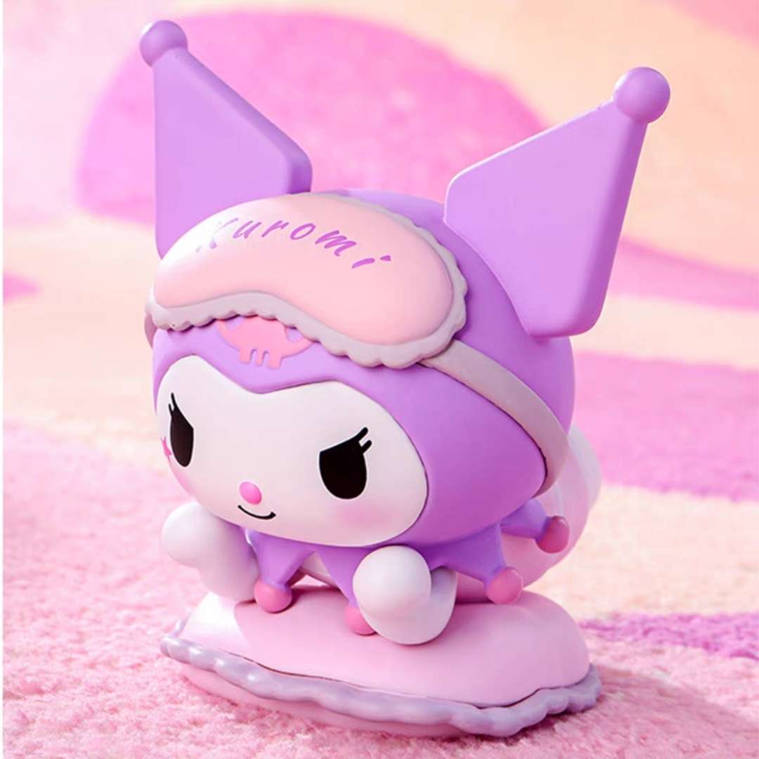 lying kuromi eye sleeping mask lace pillow blind box figure