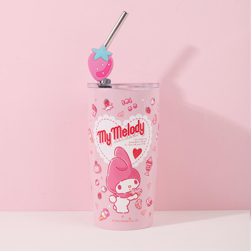 Sanrio Tumbler with Lid and Straw - Fruit Series