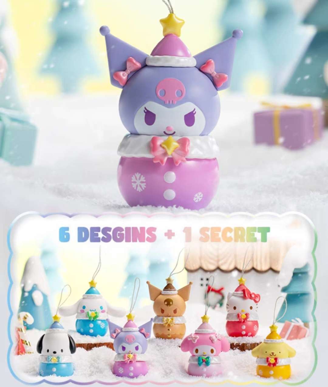 sanrio christmas tree ornaments snowman kawaii cute decoration blindbox