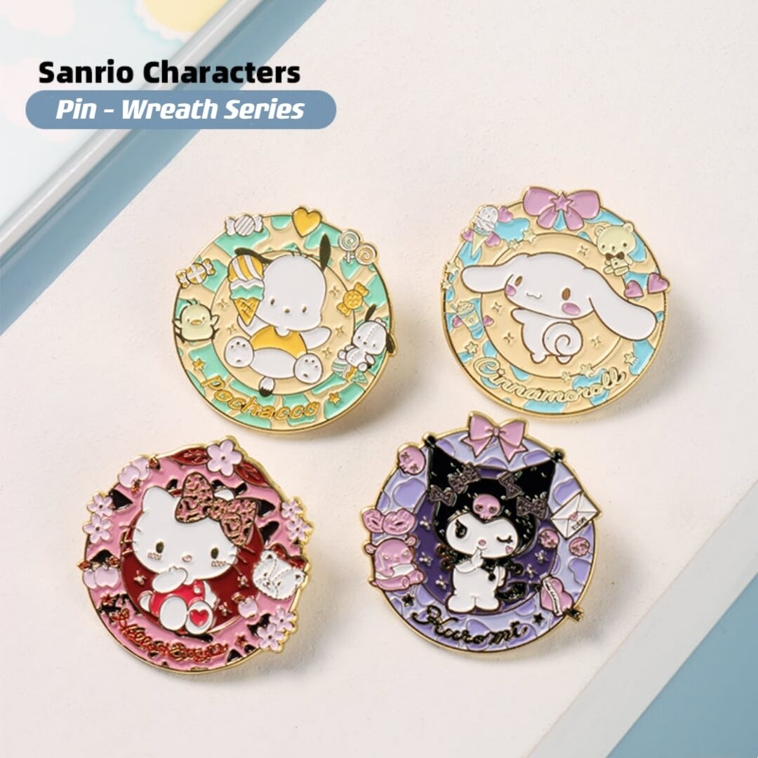 Sanrio Cute Wreath Enamel Button Lapel Pin
