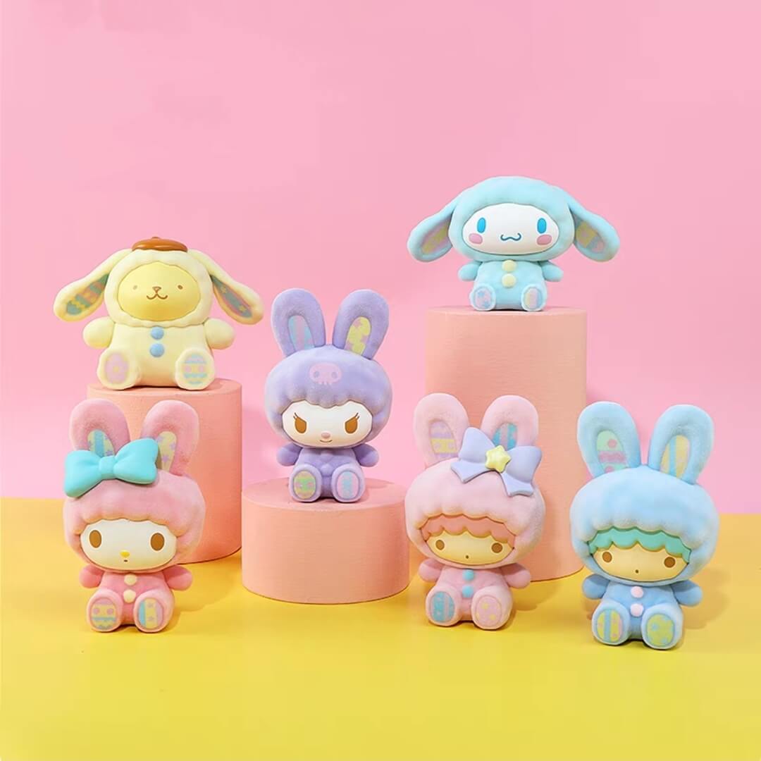 Sanrio Easter Bunny Velvet Blind Box Figures | My Melody Kuromi Cinnamoroll Little Twin Stars Pompompurin