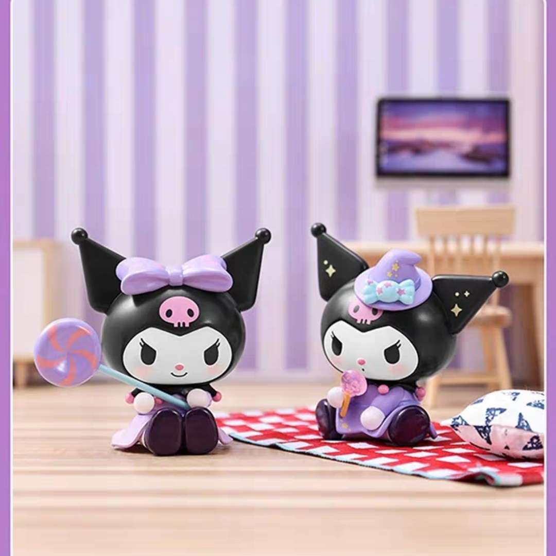 sanrio kuromi blind box figure bow hat lollipop
