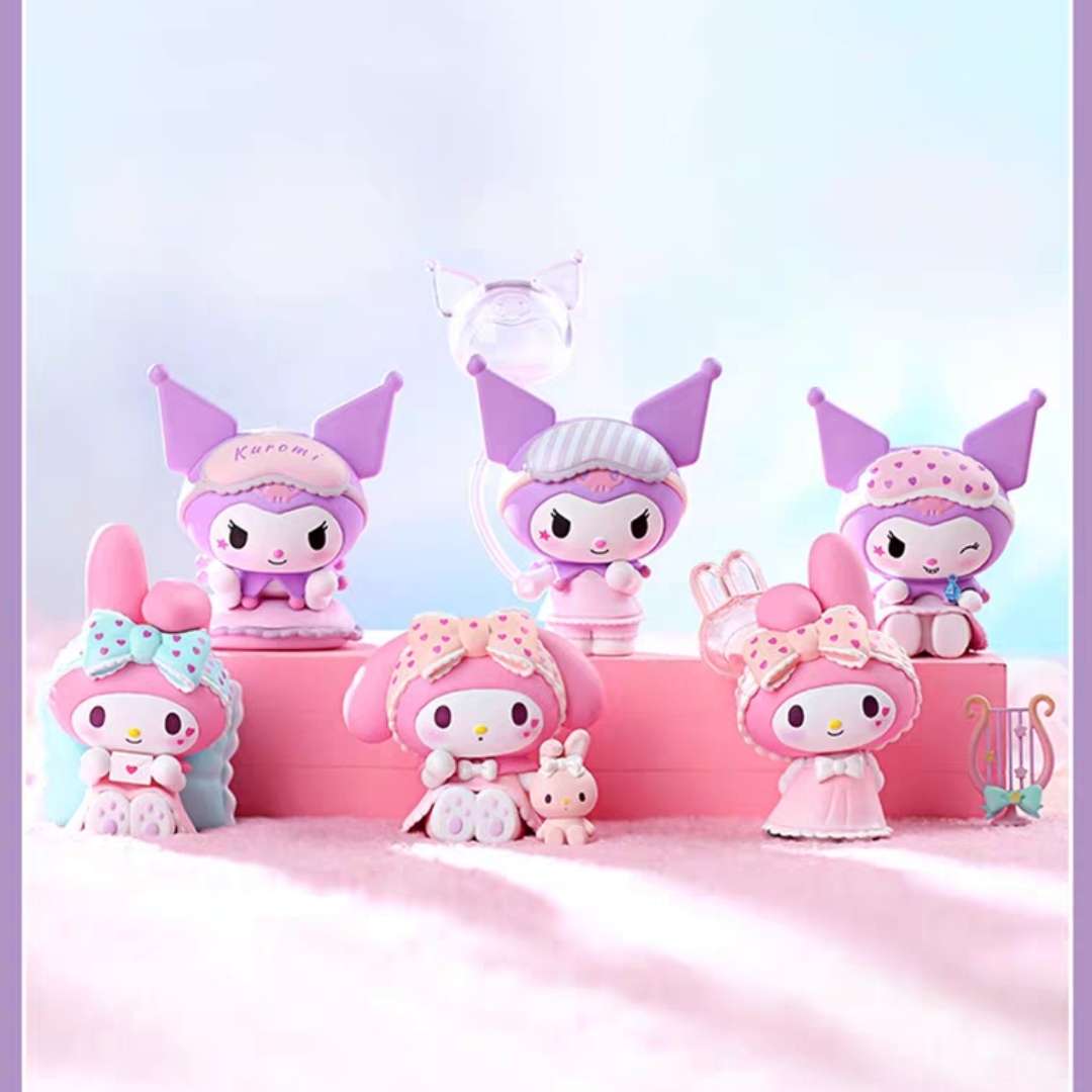 sanrio kuromi my melody sweet pyjams party blind box figure