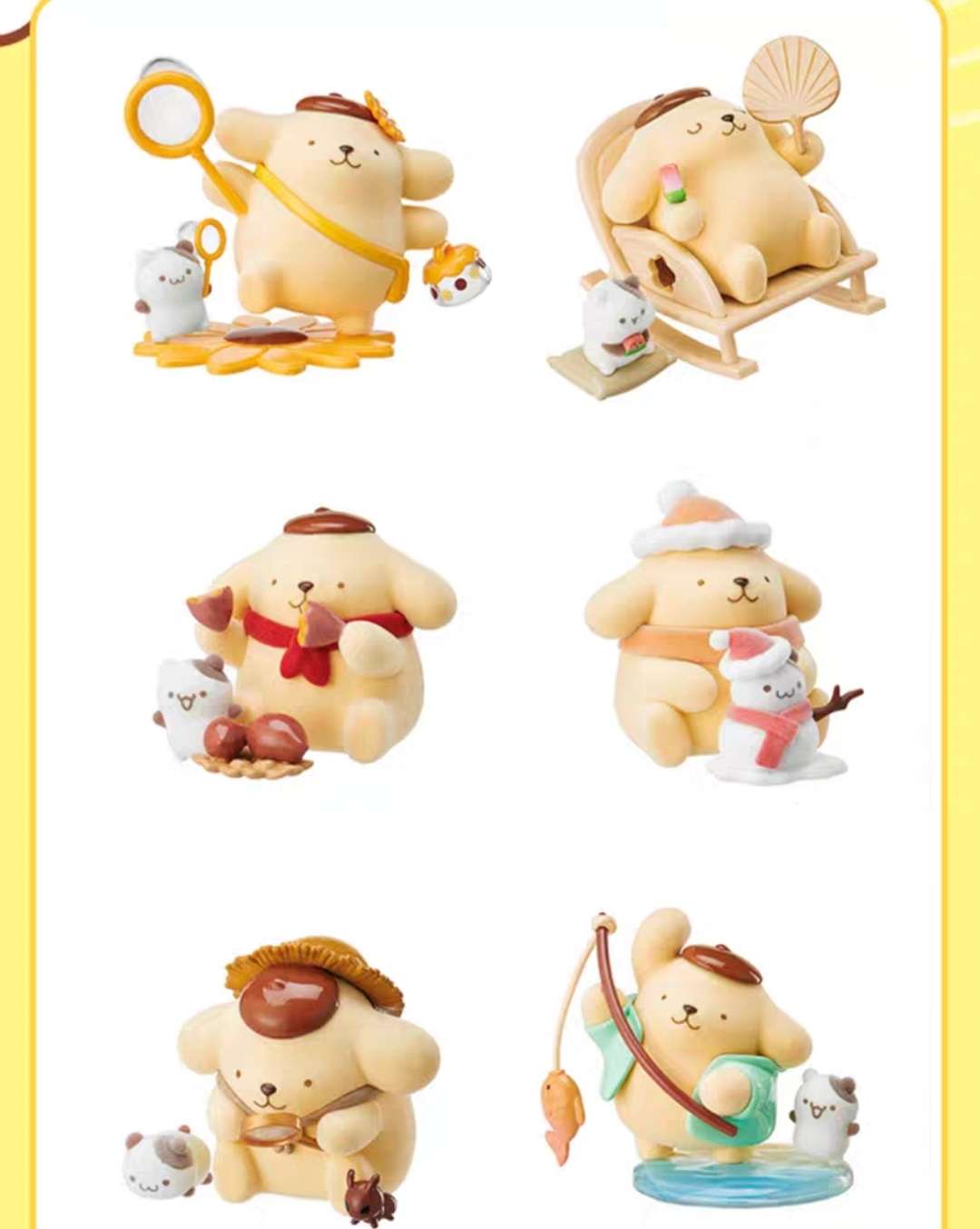 sanrio popmompurin fun four seasons blind box flocking figures