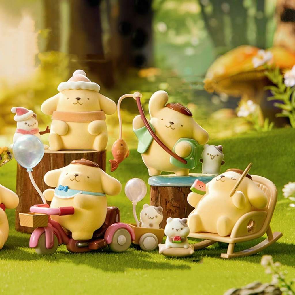sanrio pompompurin having fun blind box toy figure