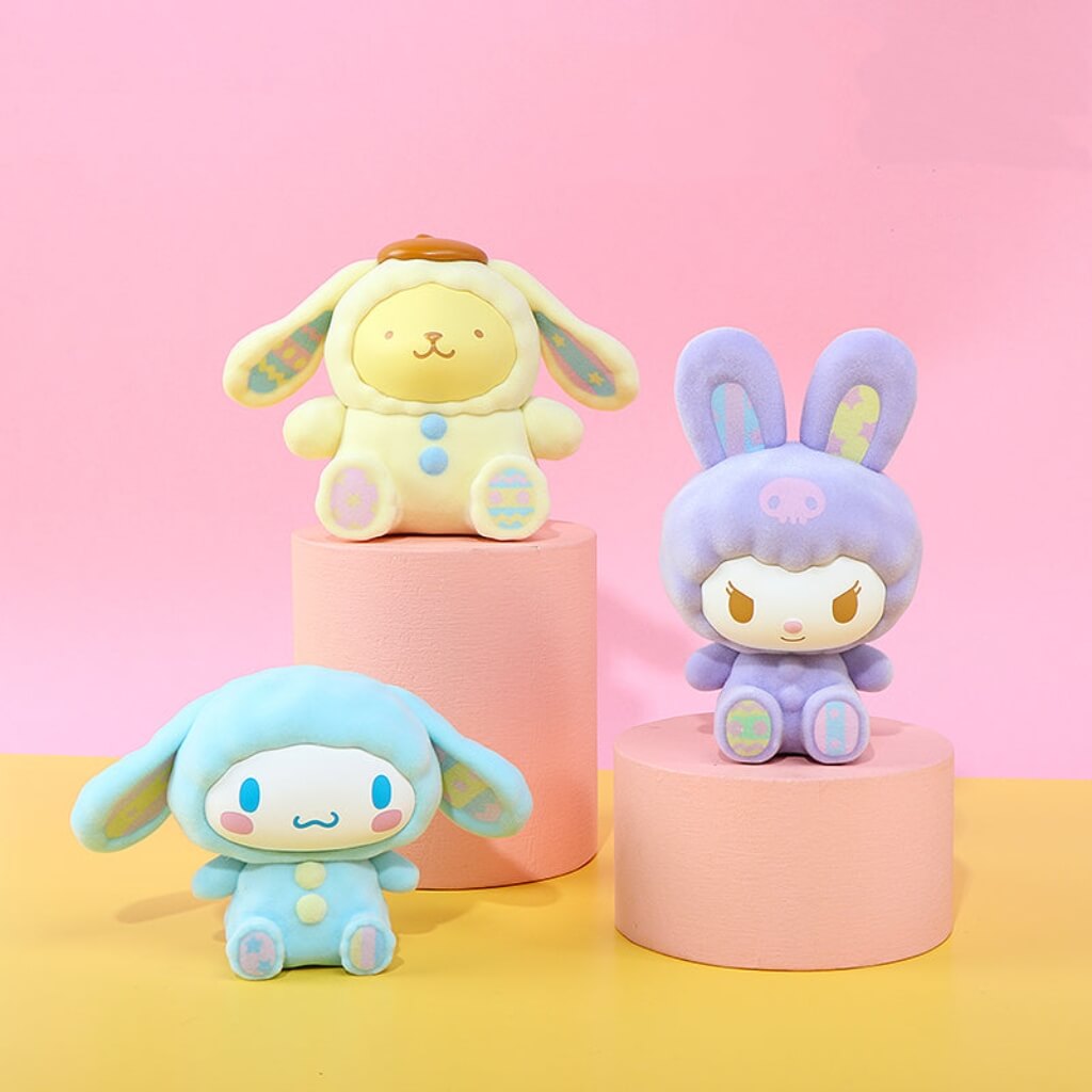 Sanrio Easter Bunny Velvet Blind Box Figures | My Melody Kuromi Cinnamoroll Little Twin Stars Pompompurin