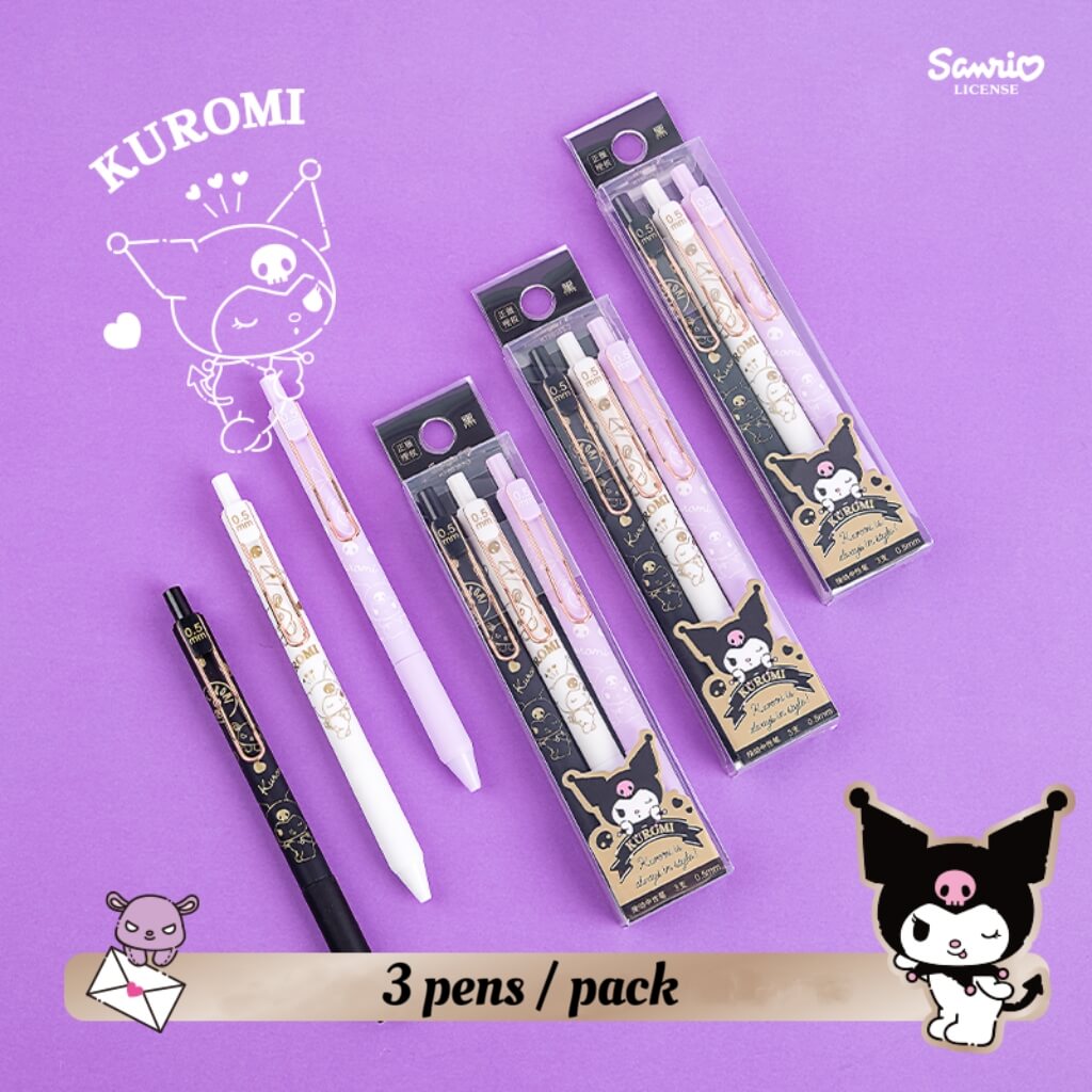 3 pens a pack kawaii school supplies kuromi