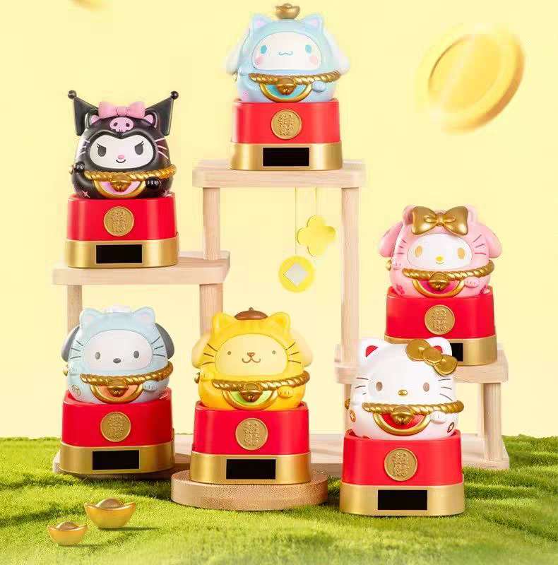 Sanrio Solar Powered Blessing Daruma Blind Box Figure Car Decoration