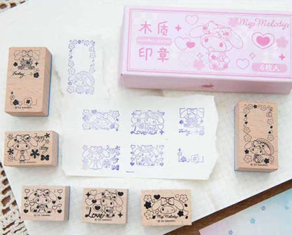 Girly craft book wooden stamps stationery