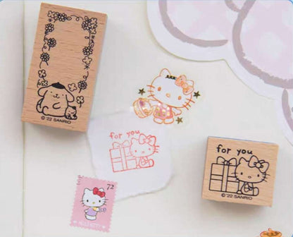 Hello kitty journal notebook wooden stamp