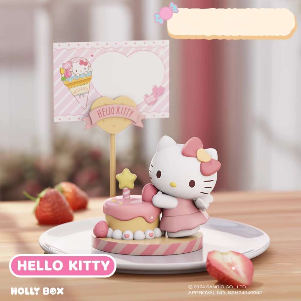 Hello kitty birthday cake stationery memo holder figure stand