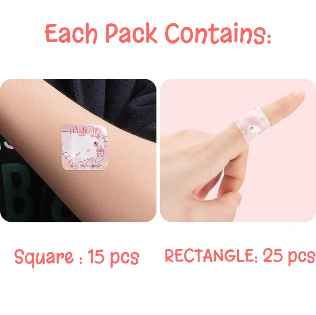 square  hello kitty & rectangle my melody adhesive bandages