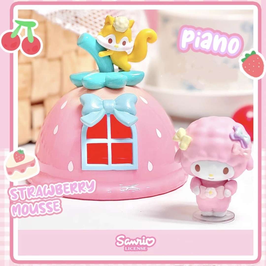 My melody friend my sweet piano strawberry house blind box figure