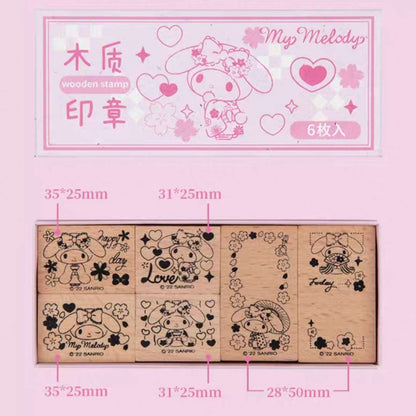 My melody journal wooden rubber stamps set cute