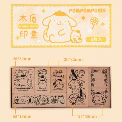 Pompompurin journal wooden rubber stamps set cute