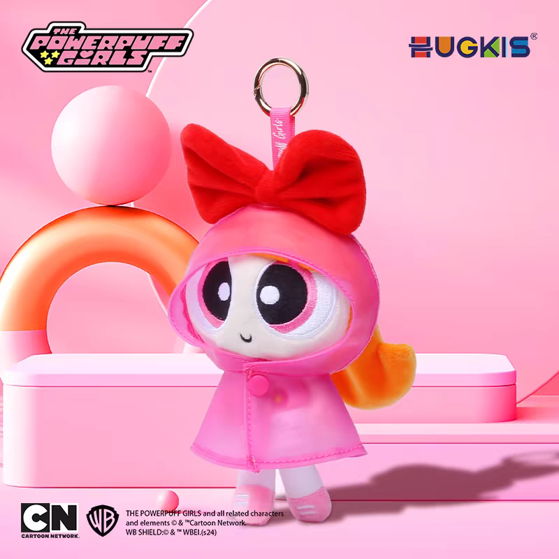 Powerpuff Girls blossom Raincoat plush accessory fob Keychain bag