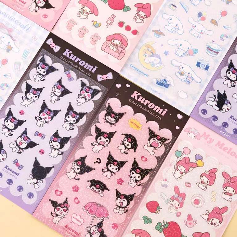 sanrio kuromi my melody cinnamoroll journal stickers