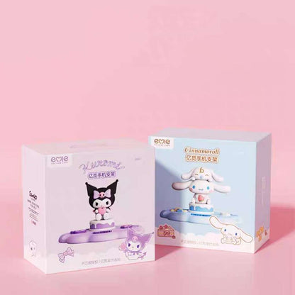 Sanrio Kawaii Kuromi Cinnamoroll Figure Mobile Phone Stands - starwberry & heart