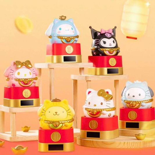 Sanrio Solar Powered Blessing Daruma Blind Box Figure Car Decoration