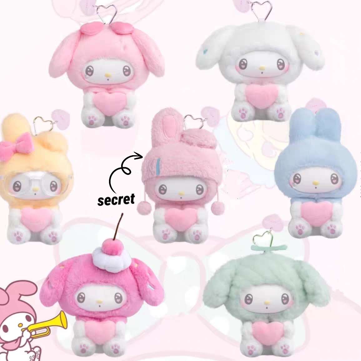 Sanrio My Melody bunny flurry plush 50th anniversary 