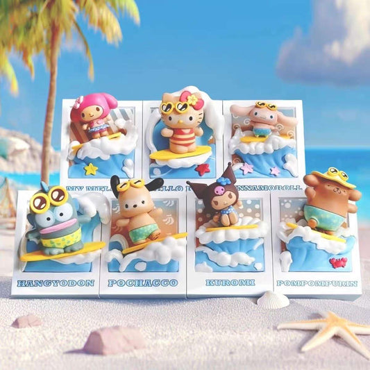 Sanrio Hawaii Tanned Style Magnetic Figures Blind Box - Hello Kitty My Melody Cinnamoroll Kuromi