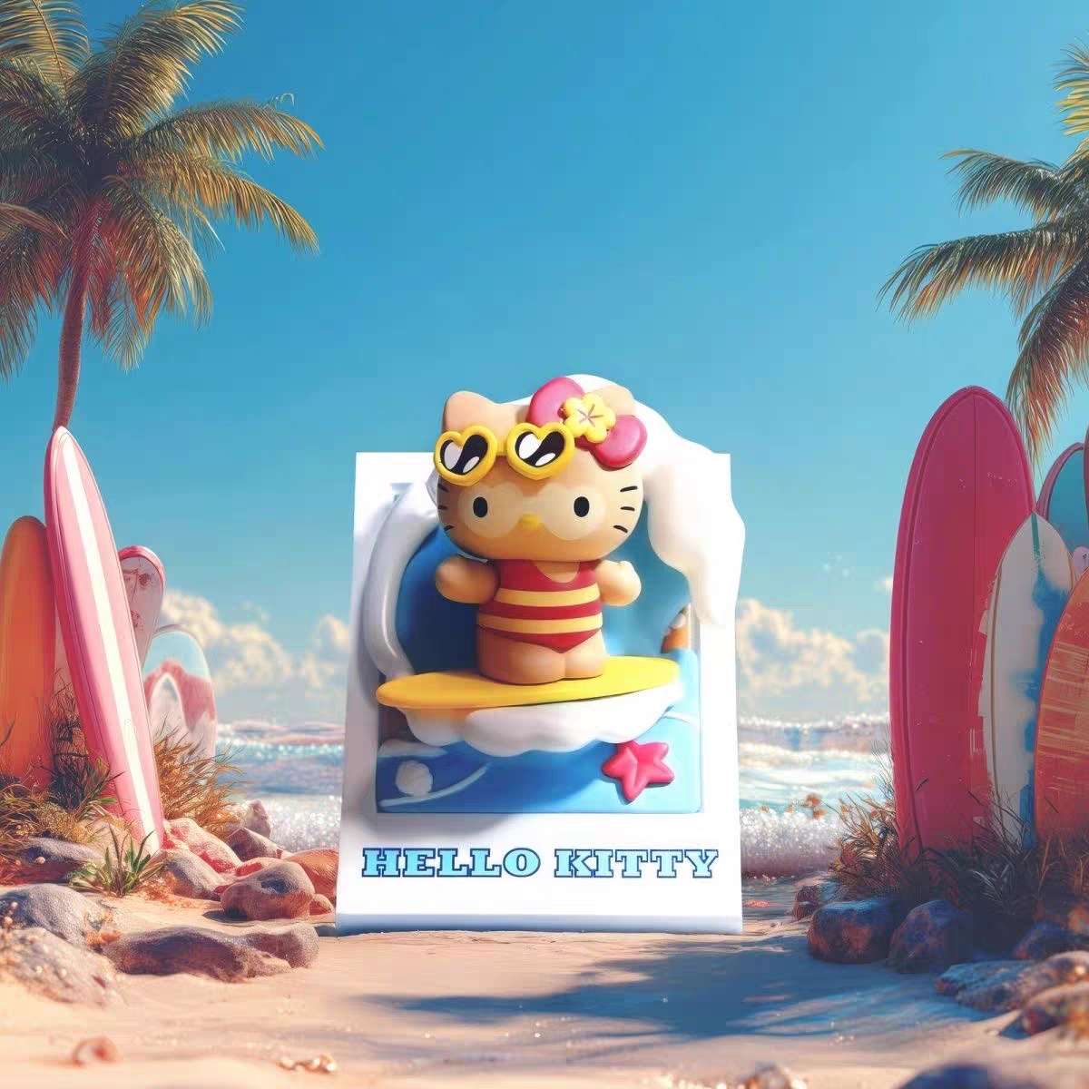 Sanrio Hawaii Tanned Style Magnetic Figures Blind Box - Hello Kitty My Melody Cinnamoroll Kuromi