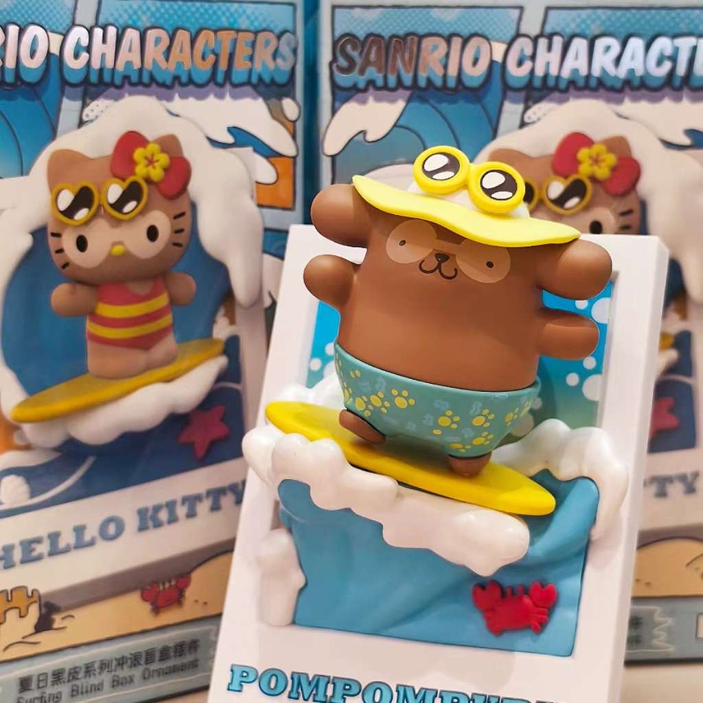 Sanrio Hawaii Tanned Style Magnetic Figures Blind Box - Hello Kitty My Melody Cinnamoroll Kuromi